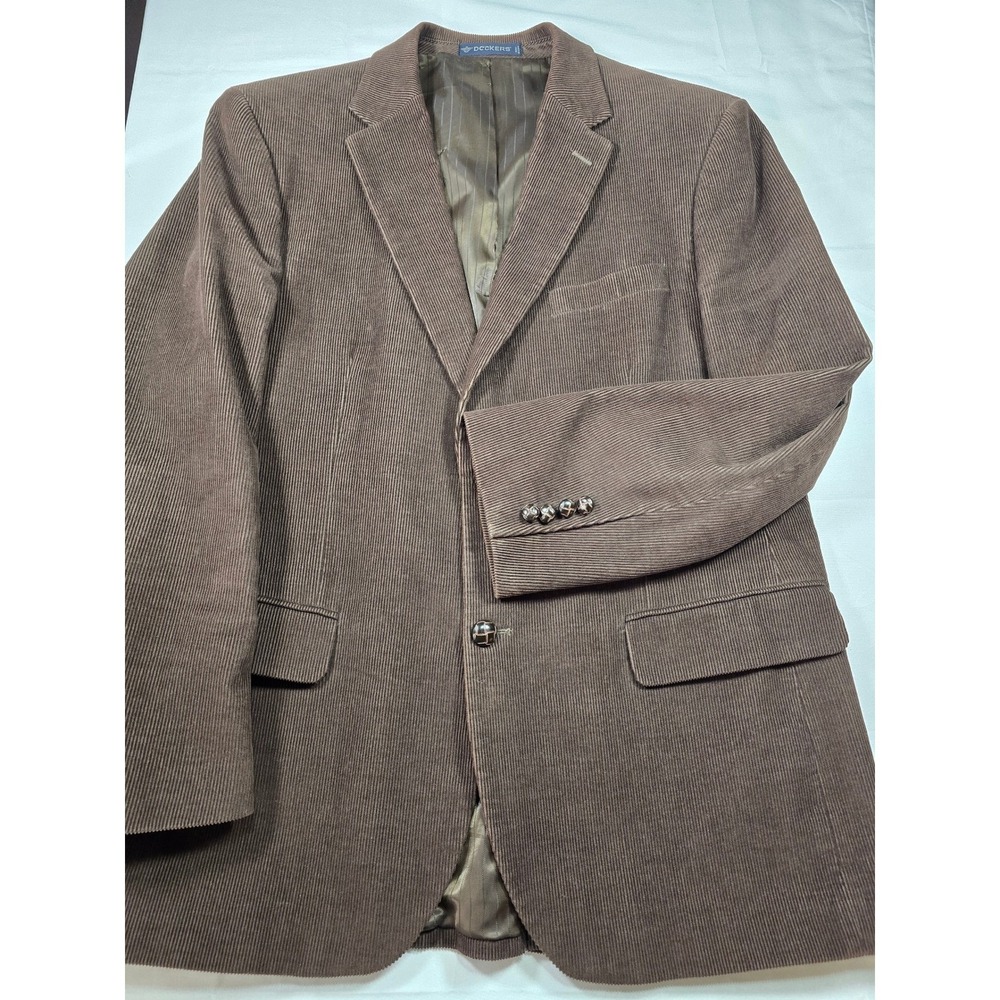 Dockers Mens 42R Brown Corduroy Blazer 2 Button Sport Coat 100% Cotton